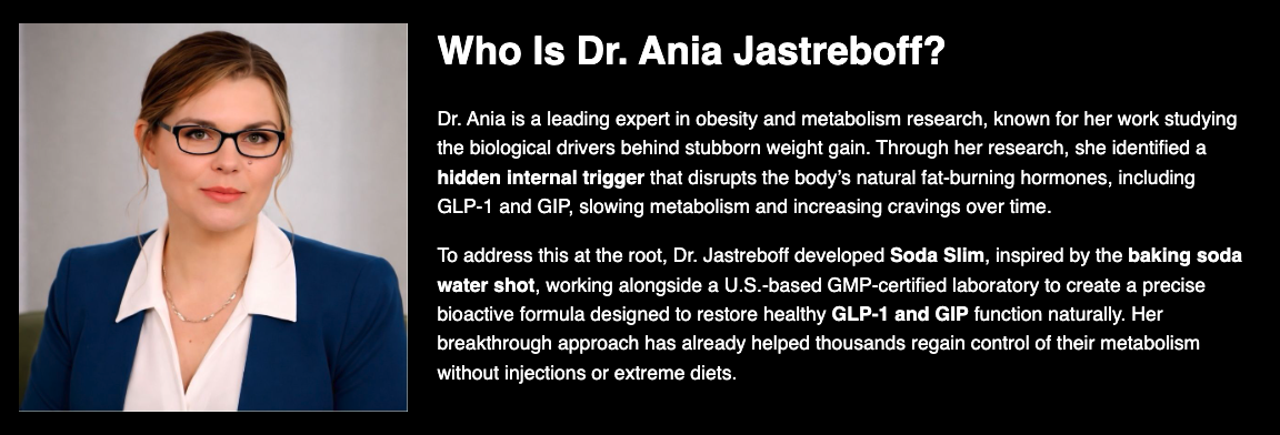 Information about the expert featured in the SodaSlim presentation