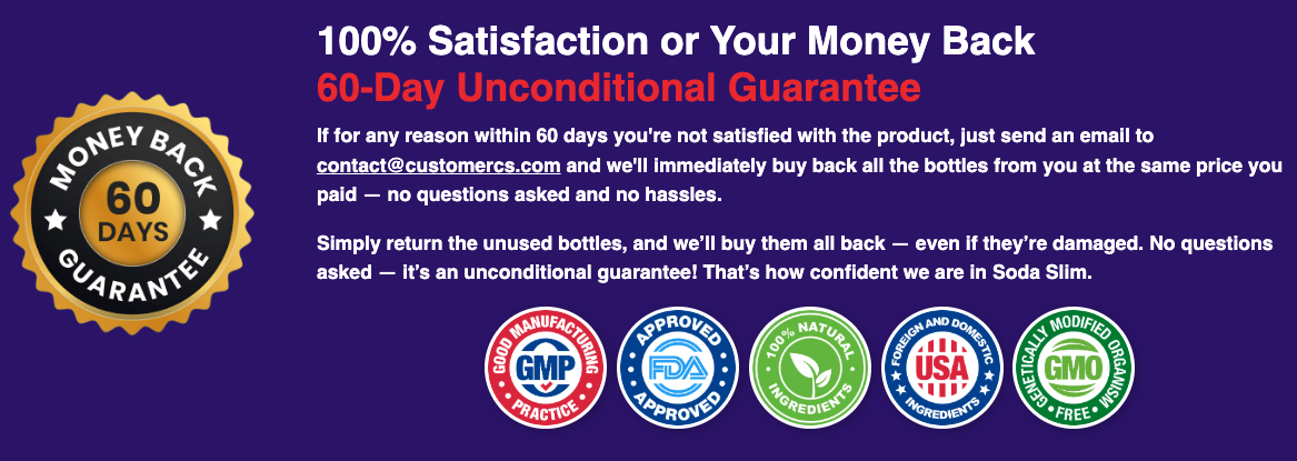 SodaSlim 60-day money-back guarantee