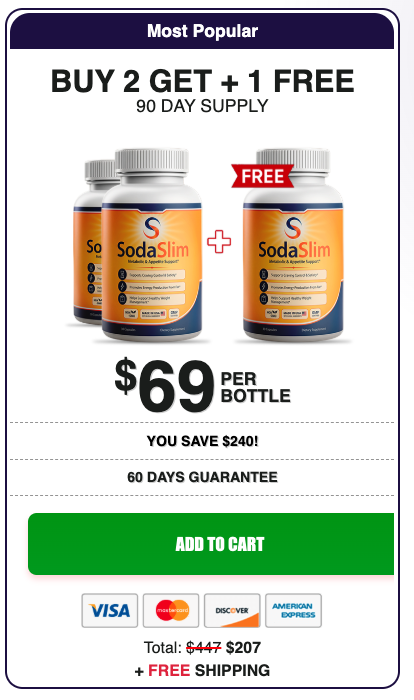 SodaSlim buy 2 get 1 free package